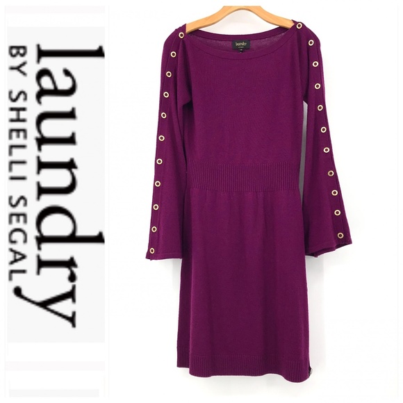 Laundry By Shelli Segal Dresses & Skirts - 💕SALE💕 Laundry Magenta Wool Blend Bell Sleeve Dr